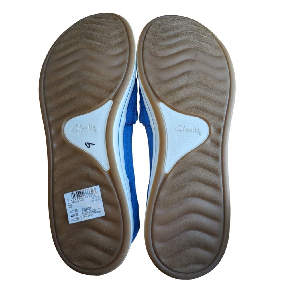 Clarks Womens Cloudsteppers Slip On Shoes Size 10 Wide Blue Cushion Canvas - Picture 5 of 6